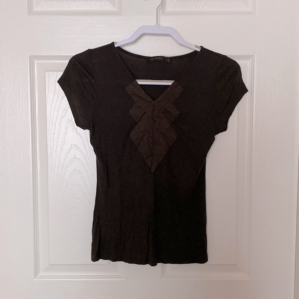 Brown V-Neck Blouse